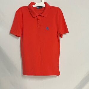 Tom & Teddy Orange/Red Polo Shirt Classic Sporty Design Youth 9/10